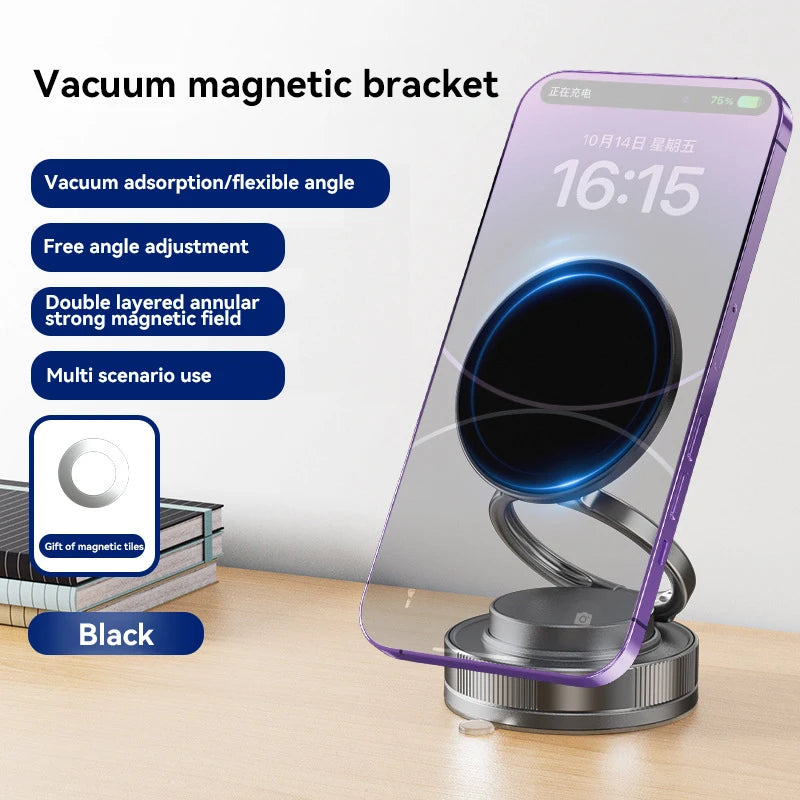 Car Magnetic Vacuum Bracket 360 Rotating Double Side Suction Cup Mobile Phone Holder