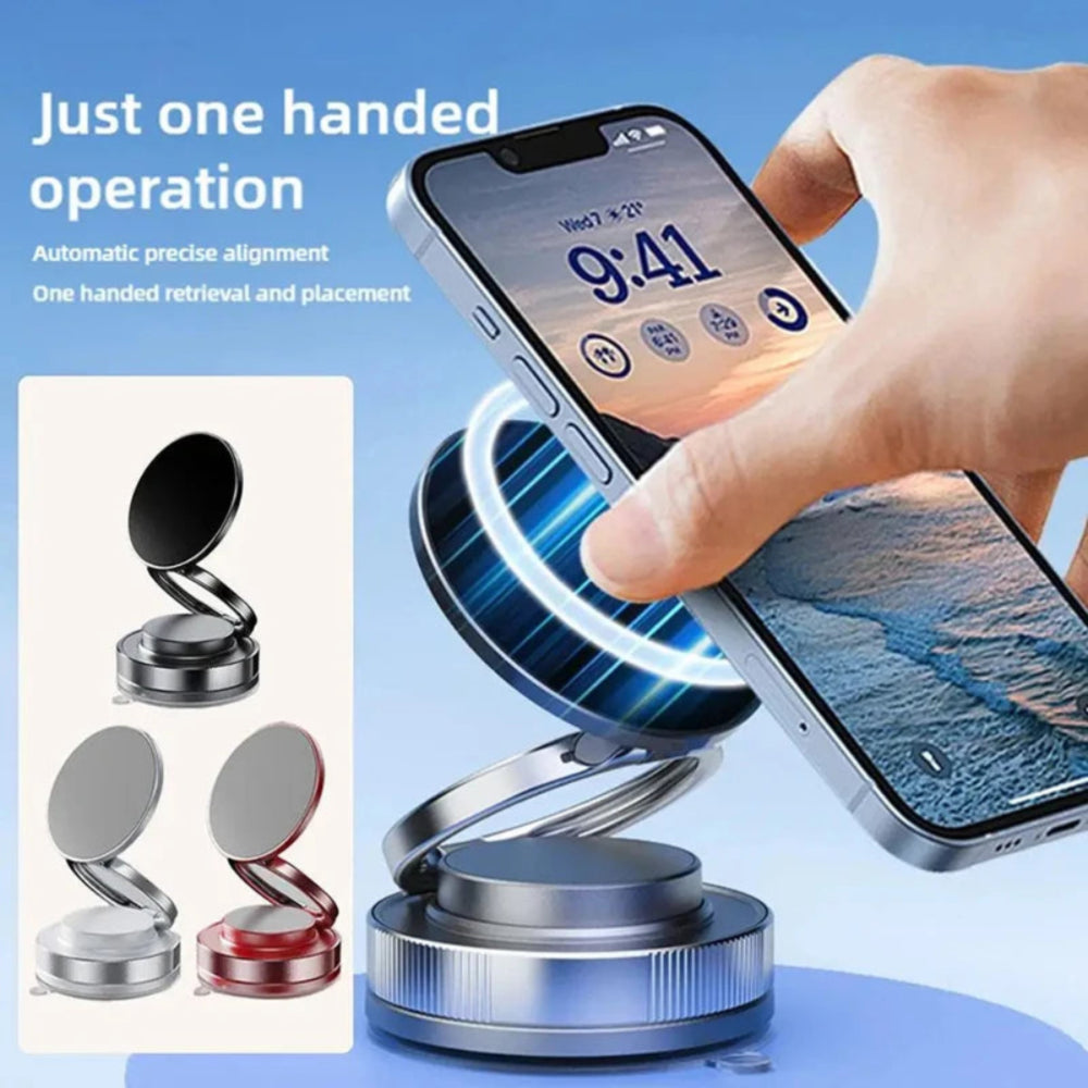 Car Magnetic Vacuum Bracket 360 Rotating Double Side Suction Cup Mobile Phone Holder