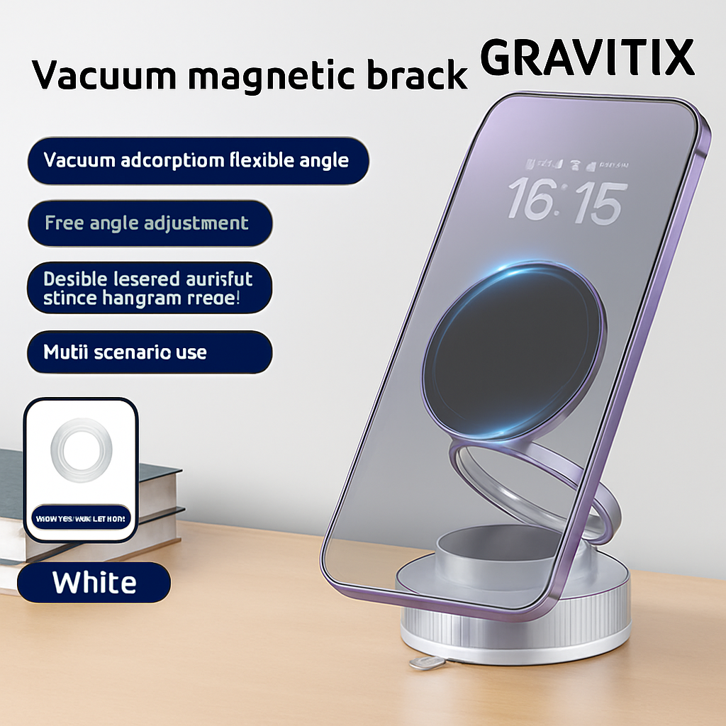 Car Magnetic Vacuum Bracket 360 Rotating Double Side Suction Cup Mobile Phone Holder
